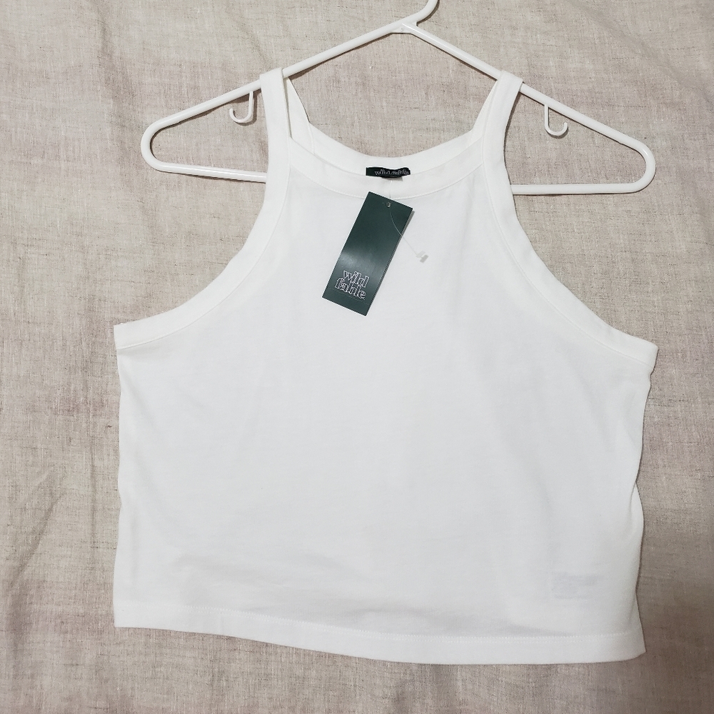 NWT Wild Fable white crop tank top
